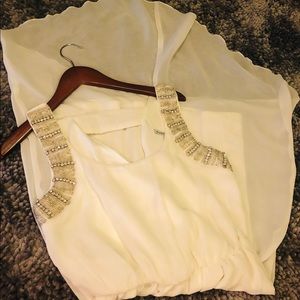 XS Charlotte Russe - Off White Hi Low Dress